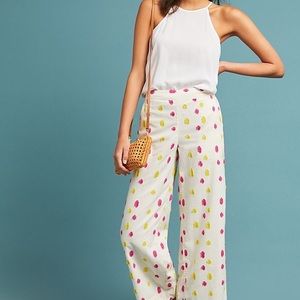 Anthropologie Cropped Clip Dot Trousers